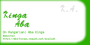 kinga aba business card